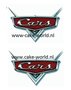 Cars logo taartprints 10 cm hoog/ 2st.