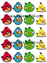 Angry Birds Cupcake prints, 20st.