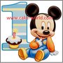 Mickey Mouse 1jaar taartprint vierkant