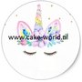 Unicorn taartprint rond