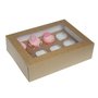 HoM Cupcakes Kraft doosje met venster - voor 12 cupcakes