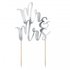 PartyDeco Taarttopper Mr&Mrs, Zilver